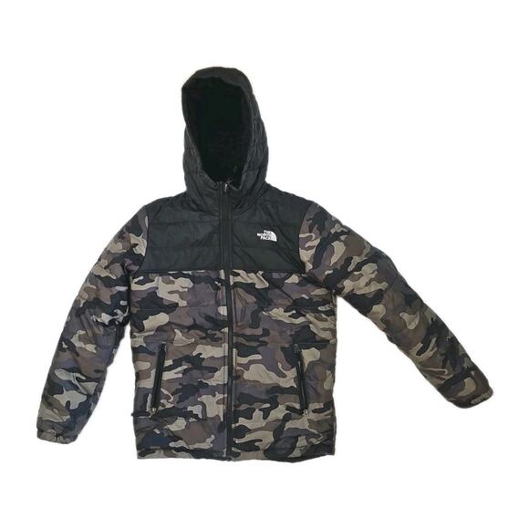 The North Face Teen Glacier Full Zip Fleece Hoodie Camo Reversible - Picture 1 of 6
